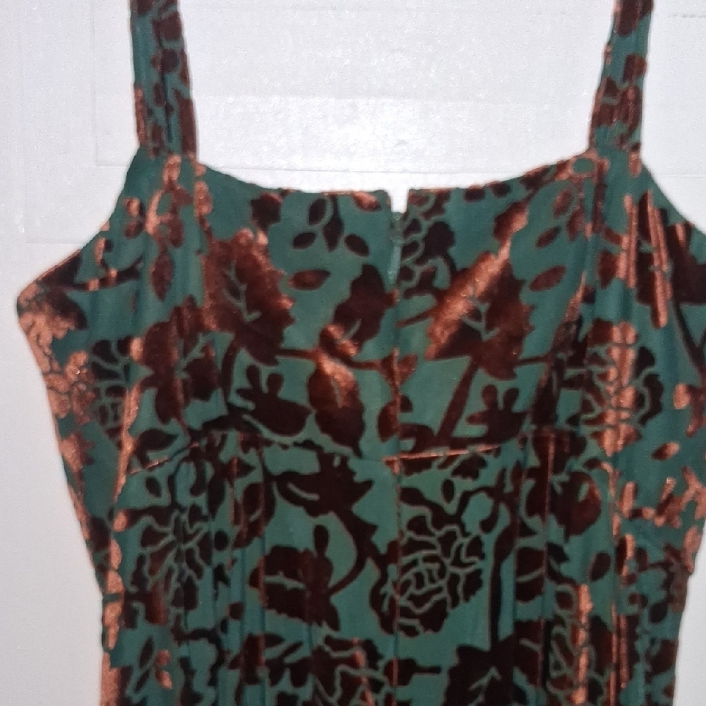 Azazie Green and Brown Floral Dress - Picture 4 of 4